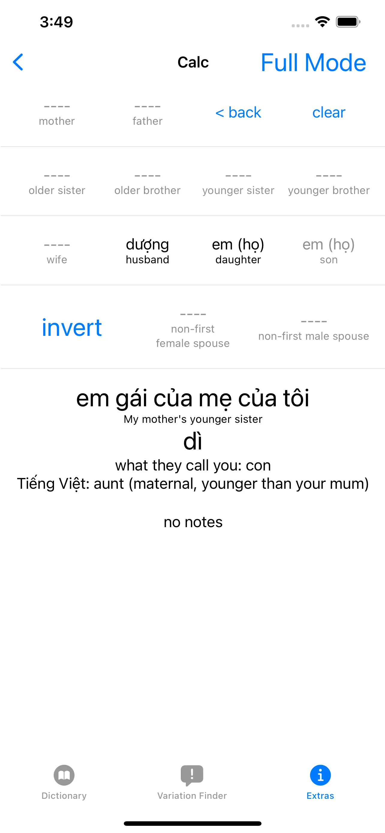 Family pronoun finder used